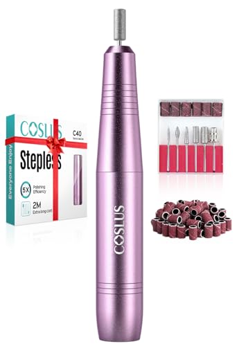 COSLUS Elektrische Nagelfräser für Gelnägel: 20000 u/Min Draht Einstellbare Geschwindigkeit and Drehrichtung Maniküre und Pediküre set,Nagelfeile Fräser für Gelnägel Acrylnägel (Lila)