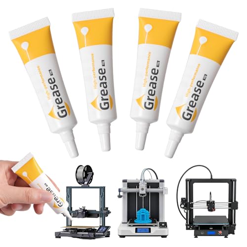 3D Drucker Schmierfett, 4 Stück Lagerfett, Maschinenschmiermittel, Getriebefett, 3D Drucker Fett Kompatibel mit Bambu Lab X1C/A1/A1 Mini/P1S/P1P/K1/K1 Max 3D-Druckerzubehör