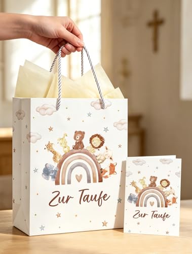 Geschenktüte Taufe mit Taufkarte, Taufgeschenke für Mädchen Jungen