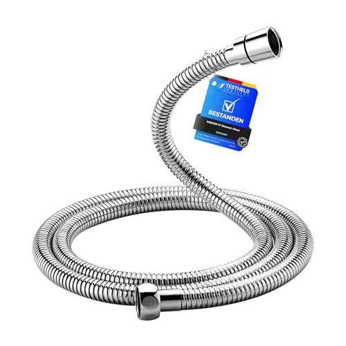 IBERGRIF Duschschlauch 1,7 m – Flexibler Edelstahl Brauseschlauch, Knickfest & Leckfrei, Universal ½ Zoll, Ersatz Duschschlauch mit Messinganschlüssen & Dichtungen, Chrom-Silber
