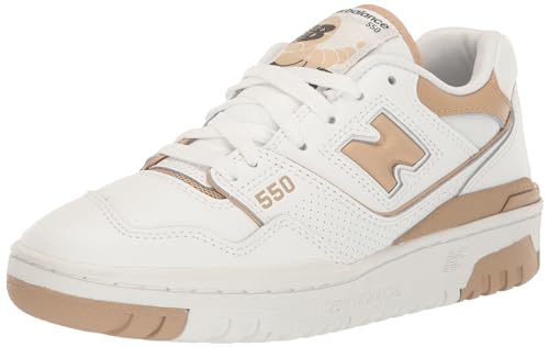 New Balance Damen 550 Sneaker, Gold, Beige, White, 41 EU