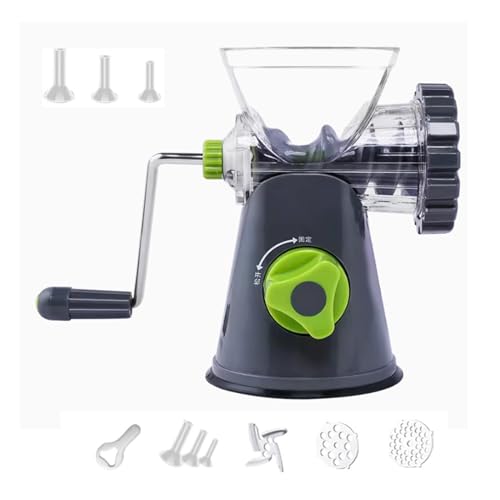 Manuell Fleischwolf Set, Chefkoch Fleischwolf mit Gebäckvorsatz, Drehwolf für Fleisch auch ideal zum Backen von Plätzchen & Weihnachtsgebäck Gebäckpresse aus Kunststoff Aufsatz für Spritzgebäck