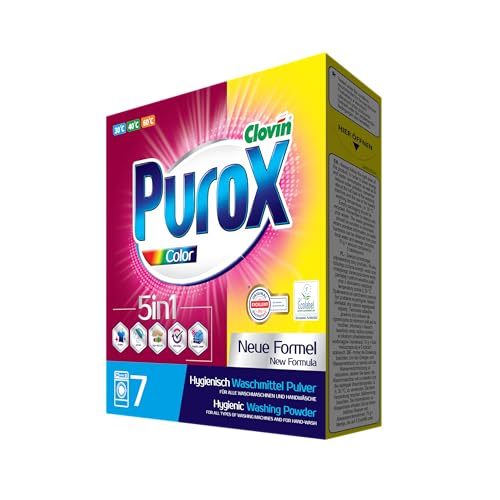 PUROX Color Waschpulver 490 g, 7 Waschladungen, für Buntwäsche, Karton