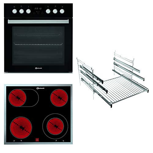 Bauknecht HEKO H500 Herd-Kochfeld Kombination/ Glaskeramik-Kochfeld (60cm)/ Hydrolyse-Selbstreinigungssytem/ PowerHeißluft/Backauszug auf 3 Ebenen