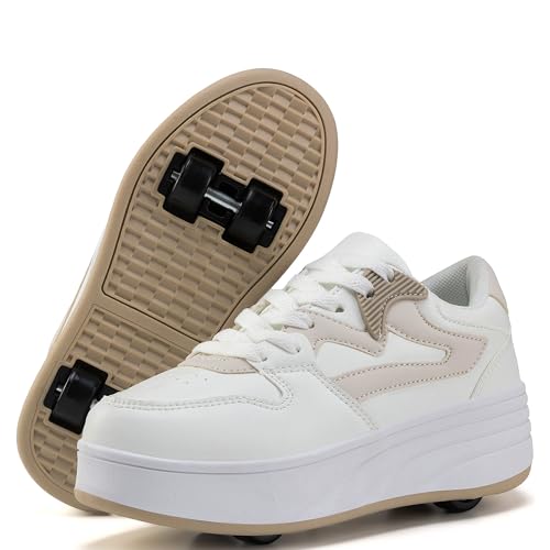 ANEFUN Rollschuhschuhe für Damen und Mädchen, Turnschuhe mit abnehmbaren Rädern, Sportschuh, geeignet für Halloween, Weihnachten, Geburtstag, Party, Geschenke