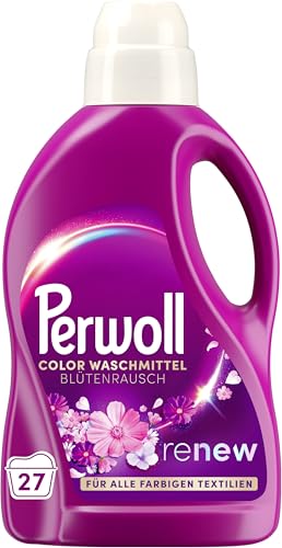 Perwoll Blütenrausch Waschmittel (27 Waschladungen), Feinwaschmittel reinigt sanft und erneuert Farben und Fasern, für alle farbigen Textilien, Color Waschmittel mit Dreifach-Renew-Technologie