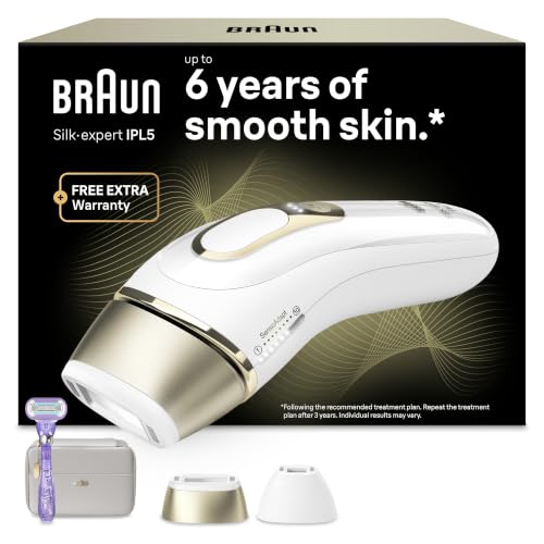 Braun IPL Geräte Haarentfernung Silk·expert Pro 5, PL5157, Weiß/Gold