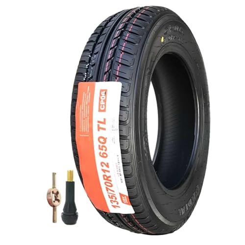 135/70R12 Ganzjahresreifen ohne Stollen, Winterreifen für Personenkraftwagen 12 Zoll Tragfähigkeitsindex 65Q Max. Belastung 290 kg TL Schlauchlos für Sicherheit auf Schnee und Nässe Ersatzreifen