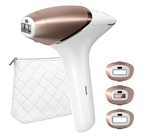 Philips Lumea IPL 9000 Series Haarentfernungsgerät mit SenseIQ Technologie – Alternative zur Laserhaarentfernung – 3 Aufsätze für Körper, Gesicht & Präzisionsbereiche, kabellos (BRI955/00)