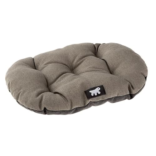 Ferplast Hundebett Relax, Hundekissen, Katzenkissen, Hundematte für Hundehütten und Autos – waschbar – aus Baumwolle mit weicher Polsterung, 55 x 36 cm. Braun