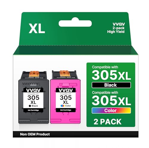 VVQV 305 XL Patronen Ersatz für HP 305 Druckerpatronen XL Schwarz und farbig für HP DeskJet 2820E 4220E 2700 2720E 4120E 2720 2800E 4100 2710 Envy 6020E 6000 6032E 6420E 6010 6020 6400 6032 (2-Pack)
