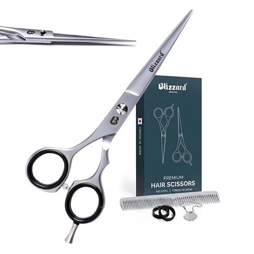 Blizzard Professionelle Friseurschere, japanische 420-Stahl-Haarschere für Männer und Frauen, 15 cm, rasiermesserscharfe Haarschneideschere für Friseure, Salongebrauch und Barttrimmen, Friseur-Set mit