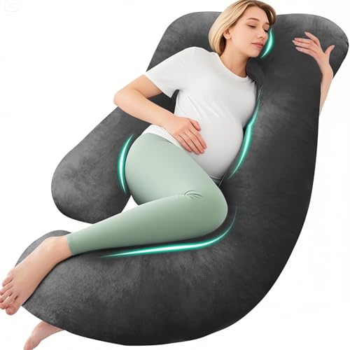 Chilling Home Schwangerschaftskissen J Form, Seitenschläferkissen mit Bezug