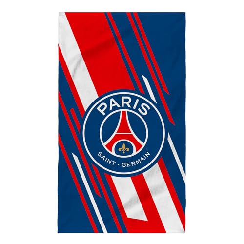 OMYDREAM PSG Diagonale Badetuch, 100% Baumwolle, Öko-TEX, 75 x 150 cm, ultraweiches Velours, Strand und Pool (Blau)