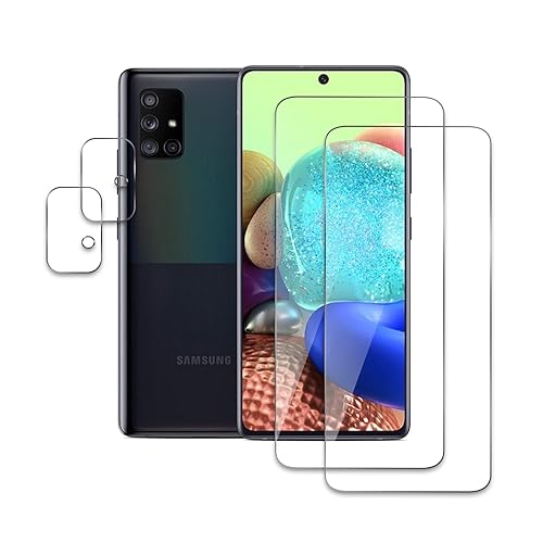 AKLPP 4er-Pack Panzer Schutz Glas für Samsung Galaxy A71, 2x Displayschutz mit 2x Kameraschutz, 9H Hartglas, HD Klar, Anti-Kratz, Anti-Bläschen