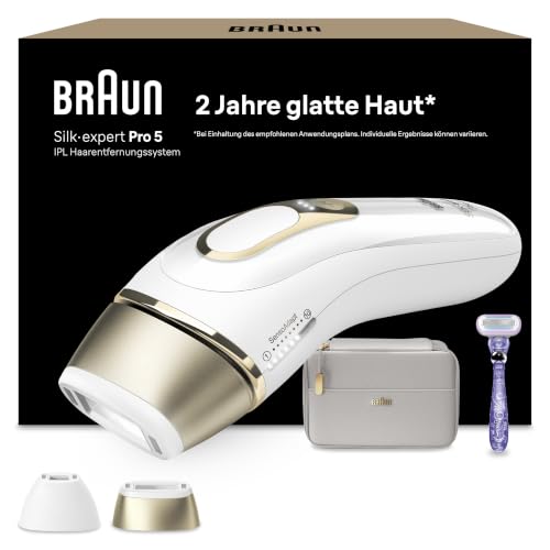 Braun IPL Geräte Haarentfernung Silk·expert Pro 5, PL5157, Weiß/Gold