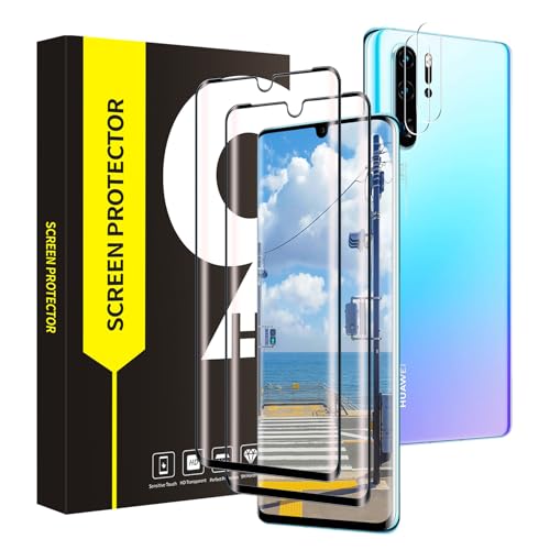 Carantee 2+2 Stück Schutzfolie für Panzerglas für Huawei P30 Pro, 9H Gehärtetem Anti-Kratzer Anti-Fingerabdruck P30 Pro Displayschutzfolie, 3D Volle Abdeckung Präzise Passform Dauerhaft Schutzglas