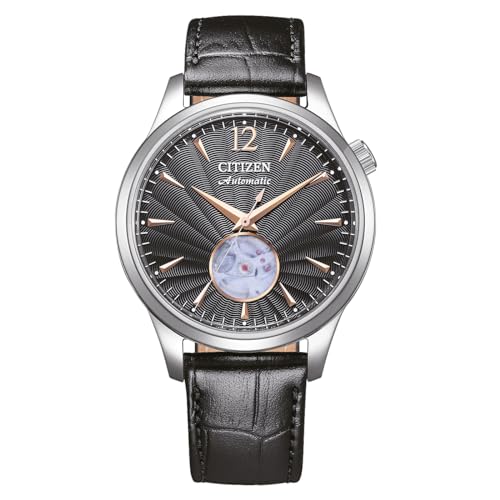 Citizen Automatik Herrenuhr Edelstahl, Schwarz, 38 mm 40 mm, NH9131-14E