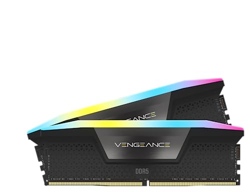 CORSAIR Vengeance RGB DDR5 RAM 32GB (2x16GB) 6000MHz CL38 Intel XMP iCUE Kompatibler Computerspeicher - Schwarz (CMH32GX5M2B6000C38)