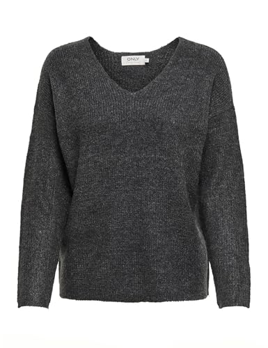 ONLY Damen Pullover 15204588 Dark Grey Melange M