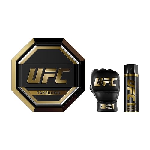 UFC Takedown Parfüm Herren Geschenkset Eau de Parfum 100ml und 200ml Body Spray holzig-maritimer Duft