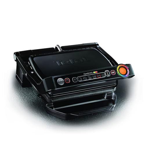 TEFAL GC7128 OPTIGRILL+ Kontaktgrill schwarz [6 Automatikprogramme; manueller Modus mit 4 Temperaturstufen; perfekte Grillergebnisse dank Messung der Dicke]