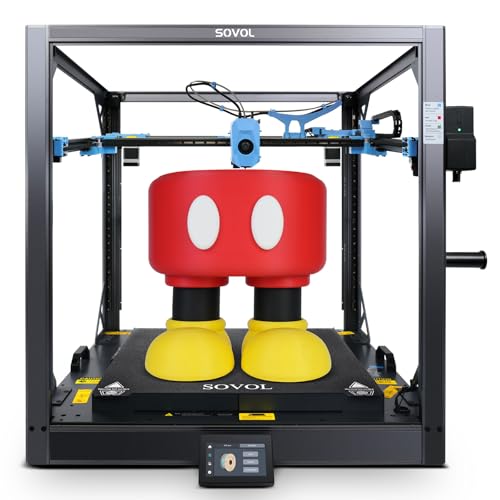 Sovol SV08 Max Großer 3D Drucker Core XY Voron 2.4 Open Source 700mm/s Hochgeschwindigkeits-3D-Drucker mit Wirbelstrom Sensor Linearschienen 1300W Heizbett HD Kamera Druckgröße 500x500x500 mm