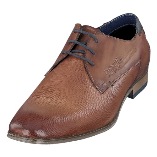 bugatti man Herren sportliche Schnürer, Männer Schnürhalbschuhe,Schnuerung,Freizeit,leger,schnürschuhe,Sneaker,Men's,Cognac (6300),43 EU/EU UK