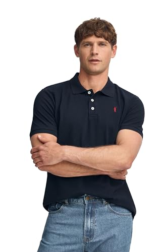 Polo Club Poloshirt für Herren Baumwolle Langarm Marine Blau Regular Fit Kurzarm Basic Polohemd Baumwolle Männer Golf Shirt