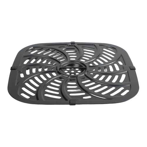 Airfryer Ersatz Backblech 24,5 x 25 cm mit Vier Eckschutzkappen, leicht zu reinigen, einfache Installation, kompatibel mit g?ngigen Hei?luftfritteusen, schwarz