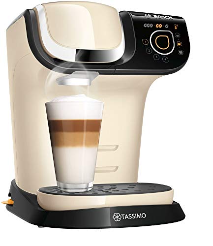 Tassimo My Way 2 Kapselmaschine TAS6507 mit Wasserfilter, über 70 Getränke, Getränkepersonalisierung, Kaffeevielfalt, einfache Zubereitung, 1.500 Watt, creme