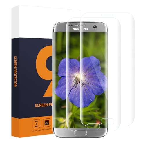 Carantee Schutzfolie für Panzerglas für Samsung Galaxy S7 Edge, 9H Härte Stoß-Kratzfest Schutzglas, 3D-Volle Bedeckung, Anti-Bläschen, 2 Stück HD Hohe Empfindlichkeit S7 Edge Displayschutzfolie