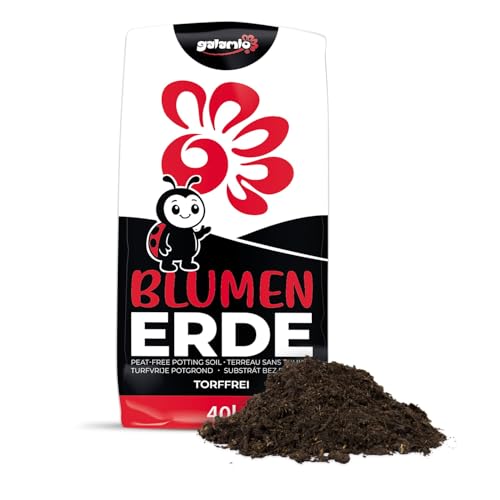 GALAMIO Blumenerde 40L, 100% torffrei, mit Dünger, ideal für Grün- und Blühpflanzen
