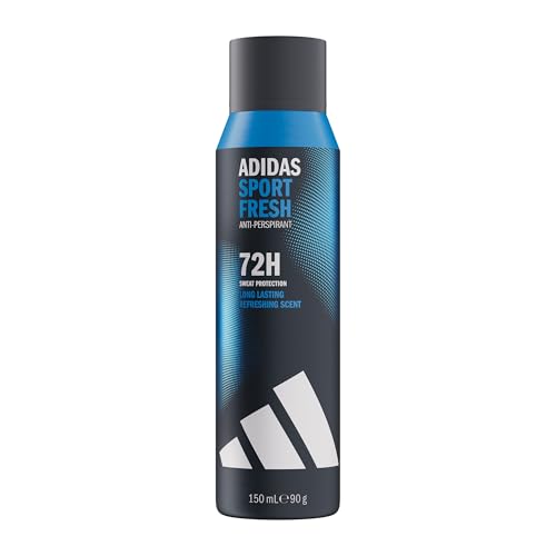adidas Sport Fresh Anti-Transpirant Deodorant Spray für ihn, 72 Stunden Schweiß-Schutz, frischer und aromatischer Zitrusduft, vegane Formel ohne Alkohol, 150ml