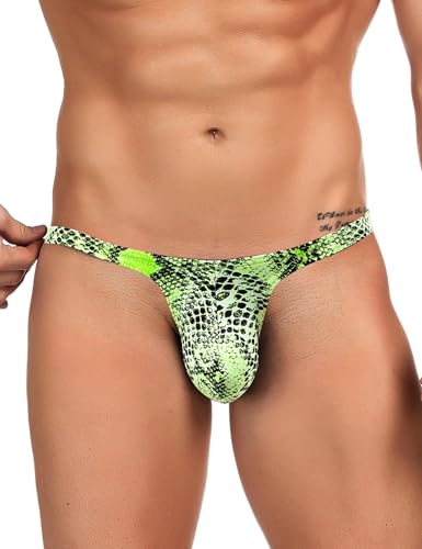 ohyeahlady String Tanga Herren Sexy Unterwäsche für Mann T-Back Slip Beule Ouvert Höschen Männer Große Größen Reizwäsche Sissy Dessous Low-Rise Unterhosen Thong Ouvert Underwear Grün XL