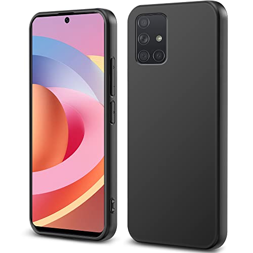 Filoto Soft Silikon Hülle für Samsung Galaxy A71 4G, Kameraschutz Stoßfest TPU Handyhülle, Anti-Fingerabdruck Unzerstörbare Starke Stoßfestigkeit Kratzfest Ultra Dünn Schutzhülle (Schwarz)