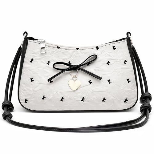 GWAWG Handtasche Damen, Clutch Tote Handtaschen, Reißverschluss Schultertasche, Umhängetasche für Frauen Damen,Arbeit,Reisen,Einkaufen (Weiß)