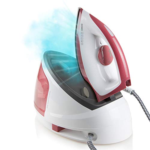 DOMO DO7114S Dampfbügelstation - 5 Bar - Keramiksohle - 2400W - Rot/Weiß
