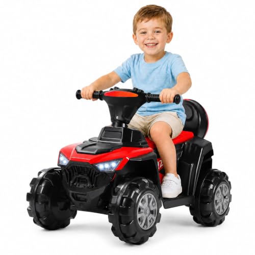 Kinder Elektro-Quad ATV 6V,Kinderfahrzeug Mit 4 rutschfeste Räder & Vorwärts/Rückwärts-Funktion, Für Kinder 3-6 Jahre Alt,Sicheres Kinderfahrzeug mit LED-Leuchten, Musik, Hupe