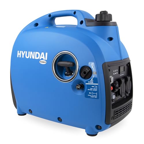 HYUNDAI Inverter Stromgenerator HY2300Si D, Stromerzeuger mit 2.2 kW max. Leistung, Benzin Notstromaggregat, leise, leicht und sparsam