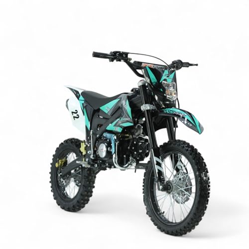 KXD 612 Adler 140CC 17″ 14″ Adler 140ccm Dirt Bike Cross Bike E&K Motor Bike mit Scheinwerfer Cross Bike Offroad-Power Motor 90 km/h Türkis