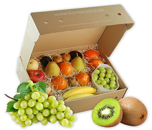 Hansen Obst - Geschenkbox - fruchtige Obst-Box - “Mitarbeiter-Obstbox” - Präsentkorb - Obst-Geschenkset - gefüllte Obstkiste - Probier-Obstbox