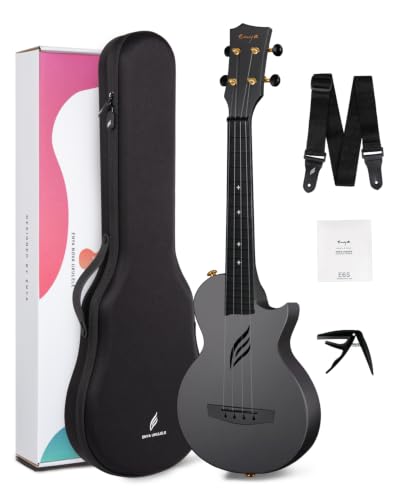 Enya Konzert Ukulele Nova U 23 Zoll aus Kohlefaser(Schwarz)