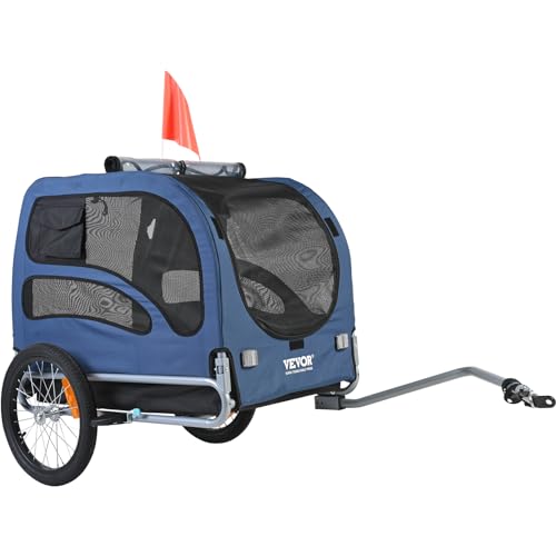 VEVOR Hundeanhänger 30 kg 2in1 Fahrradanhänger Kohlenstoffstahl + 600D Oxford-Gewebe + PP faltbar 1440 x 720 x 779 mm als Anhänger 1400 x 720 x 830 mm als Kinderwagen Hundebuggy Jogger Anhänger