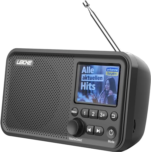LEICKE tragbares DAB+ Radio mit Bluetooth 5.0 | DAB/DAB+ und UKW Radio, 2,4