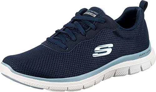 Skechers Damen Flex Appeal 4.0 Trainer , Navy Mesh/Blue Trim, 39 EU