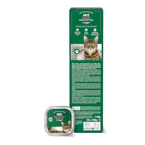 by Amazon Nassfutter für Katzen, Pastete mit Wild, 100g, 16er-Pack