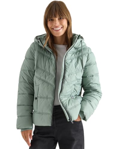 CECIL Damen 2005476 Steppjacke mit Kapuze, Smoke salvia, XXL