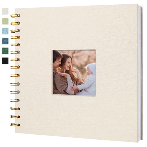 Scrapbook Fotoalben Leineneinband,20,5x20,5 cm,40 Seiten,Beige