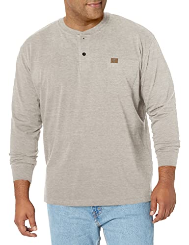 Wrangler Henley-Shirt für Herren, langärmelig, Haferflocken (Oatmeal), meliert, Mittel
